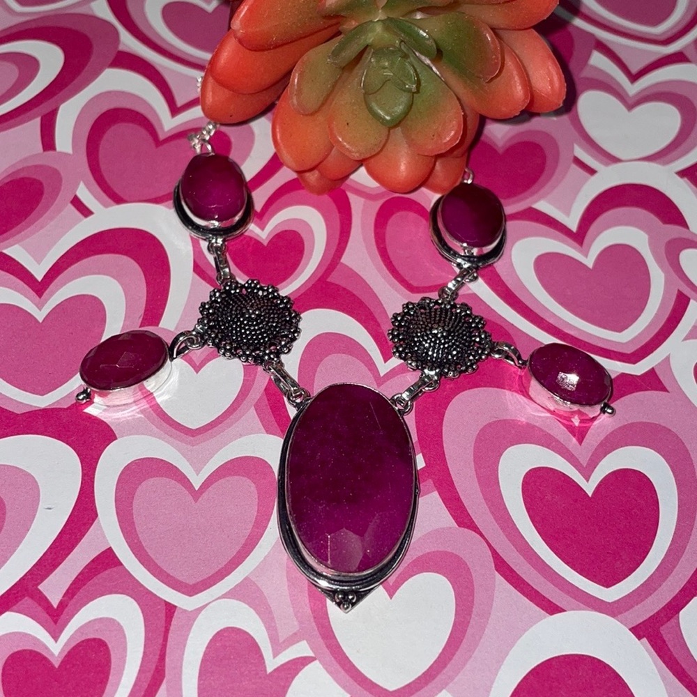Silver Ruby Necklace - image 3